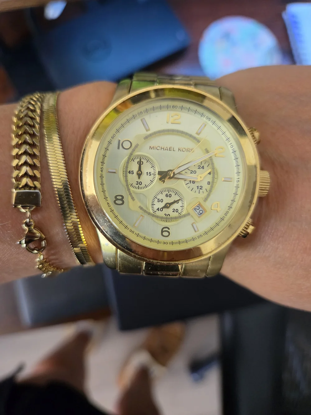 Michael Kors Men's Gold-Tone Chronograph Bracelet Watch
